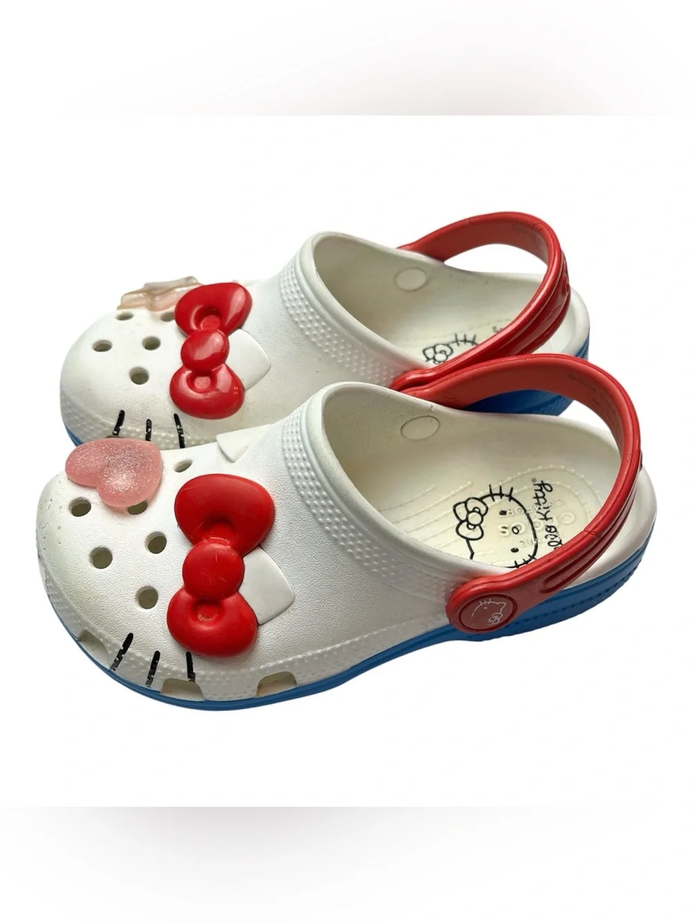 Crocs x Hello Kitty White Blue and Red Size C12 Clogs